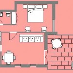 Апартаменти Novalja - Вила Маргарета Novalja - Червен Апартамент Floorplan Apartments Novalja - Villa Margareta Novalja - Red Apartment Floorplan